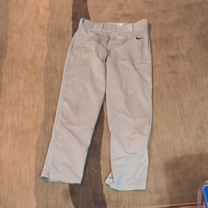 Nike Light Gray Baseball Pants with Black Swoosh Accent